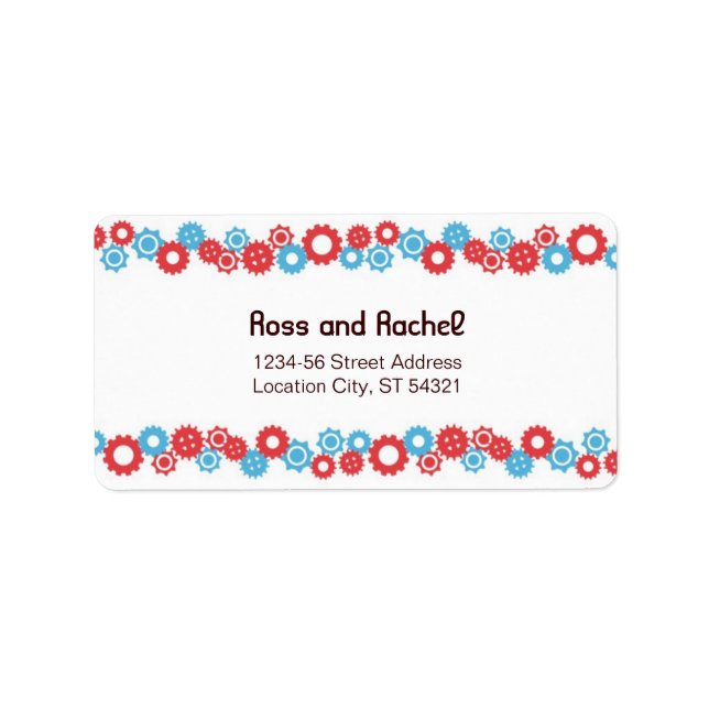 Cute Robot Theme Wedding Label (Front)