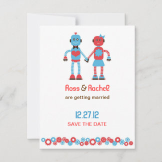 Cute Robot Theme Wedding Save the Date