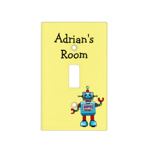 cute robot toy - kids room light switch cover