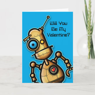Cute Robot Valentine Holiday Card