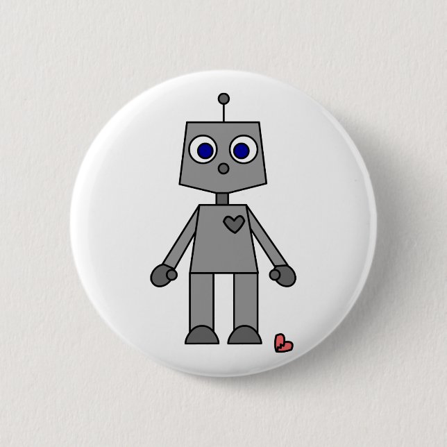 Cute Robot With A Broken Heart Button (Front)