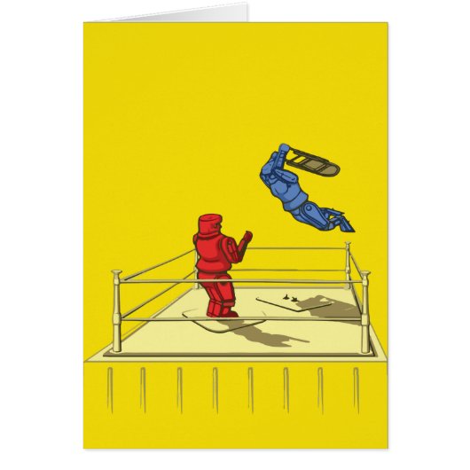 Cute Robot Wrestling Cartoon (Front)