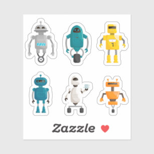 Toy Robots Vinyl Sticker, Zazzle