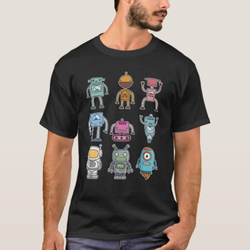 Cute Robots Girls Boys Robot T_Shirt