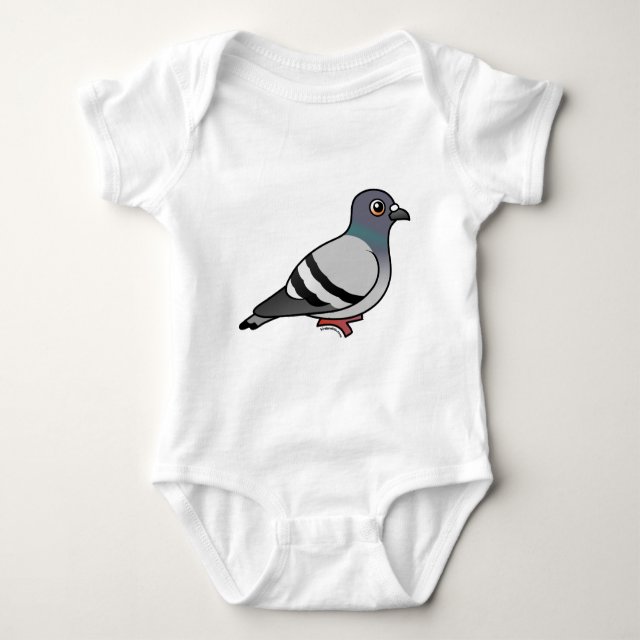 Cute Customizable Rock Pigeon Baby Jersey Bodysuit