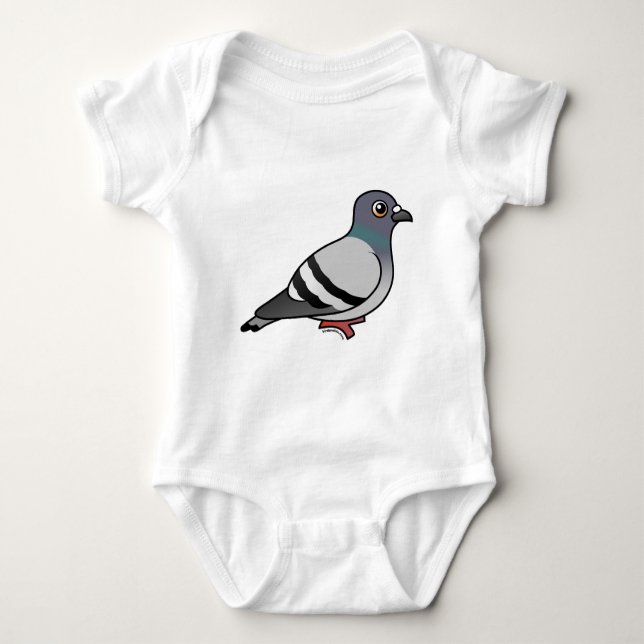 Cute Rock Pigeon Baby Bodysuit (Front)