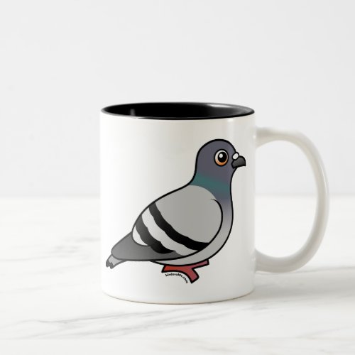 Cute Rock Pigeon Two_Tone Coffee Mug