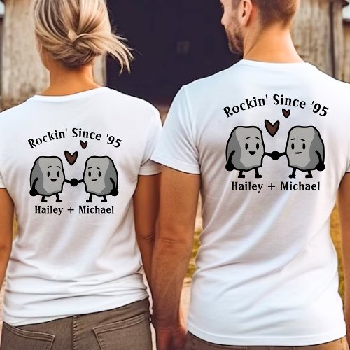 Cute Rock Pun Newlywed Couple Wedding Anniversary T_Shirt