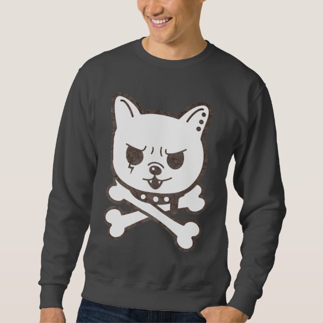 Cute Rocker Puppy Skull Kids T-shirt Sweatshirt (Front)