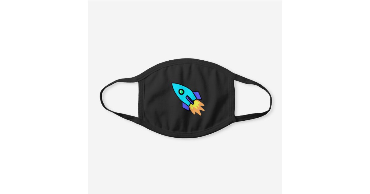 Cute Rocket Spaceship Little Boy Black Cotton Face Mask Zazzle Com