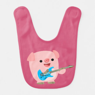 Cute Rockin' Cartoon Pig Baby Bib