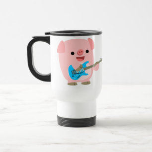 Cute Rockin' Cartoon Pig Commuter Mug