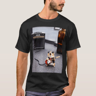 Cute rockstar hamster funny guitar punk rock'n rol T-Shirt