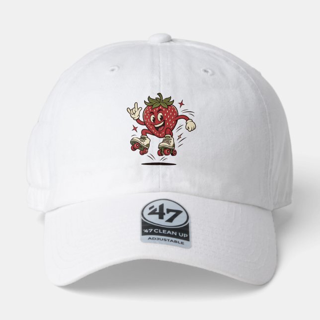 Cute Roller Skating Strawberry 47 Brand Hat (Front)
