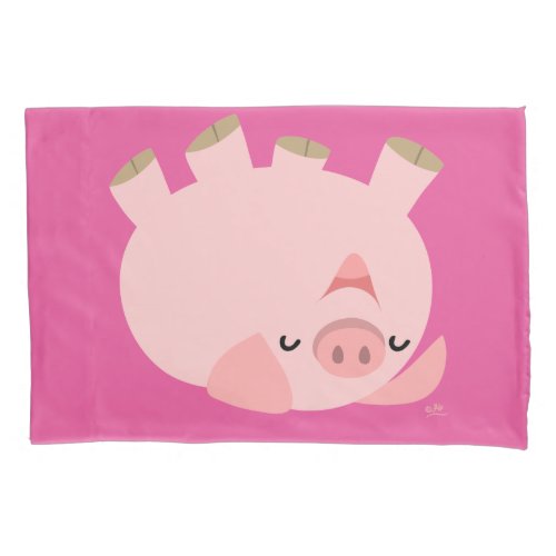 Cute Rolling Over Pig Pillowcase