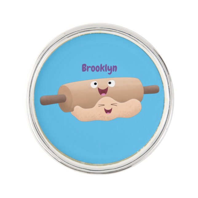 Cute rolling pin and dough pastry baking cartoon (Front)