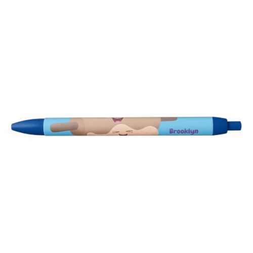 Cute rolling pin and dough pastry baking cartoon black ink pen