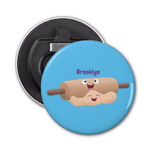 Cute rolling pin and dough pastry baking cartoon bottle opener