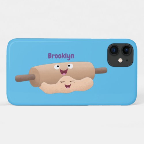 Cute rolling pin and dough pastry baking cartoon  iPhone 11 case
