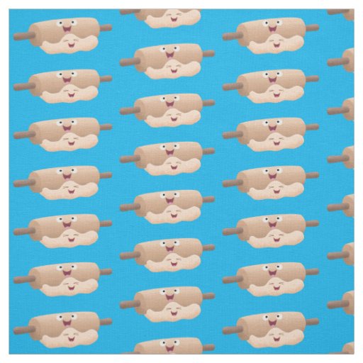 Cute rolling pin and dough pastry baking cartoon fabric