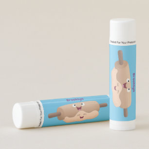 Cute rolling pin and dough pastry baking cartoon lip balm