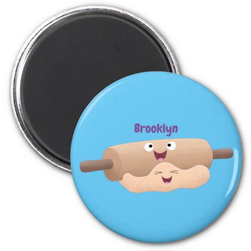 Cute rolling pin and dough pastry baking cartoon  magnet