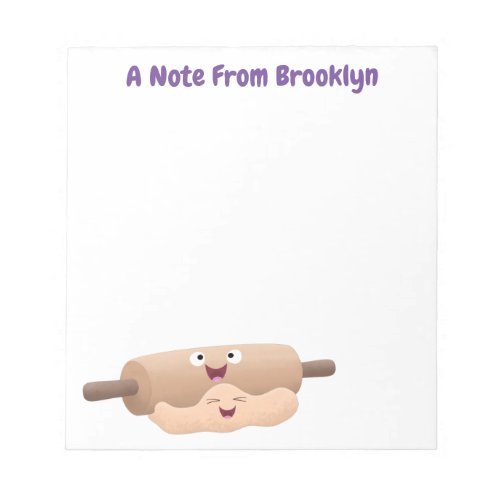 Cute rolling pin and dough pastry baking cartoon notepad