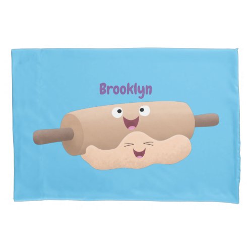 Cute rolling pin and dough pastry baking cartoon pillow case