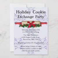 Cute Rolling Pin Cookie Exchange Holiday Invite