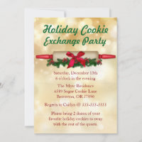 Cute Rolling Pin Cookie Exchange Holiday Invite