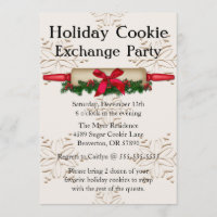 Cute Rolling Pin Cookie Exchange Holiday Invite