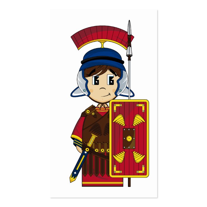 Cute Roman Soldier Bookmark Business Card Templates