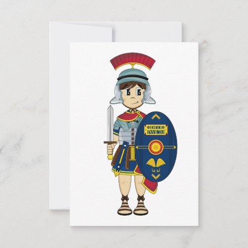 Cute Roman Soldier RSVP Card