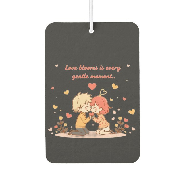 Cute Romantic Anime Couple - Love Moment Air Freshener (Front)