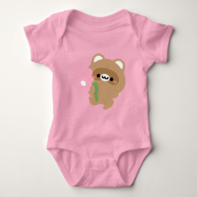 Cute Romantic Beaver Baby Bodysuit (Front)