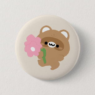 Cute Romantic Beaver Button