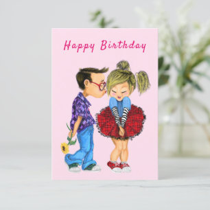 Cute Romantic Couple Birthday Card