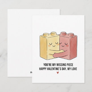 Cute Romantic Couple Card for Valentine’s Day XO