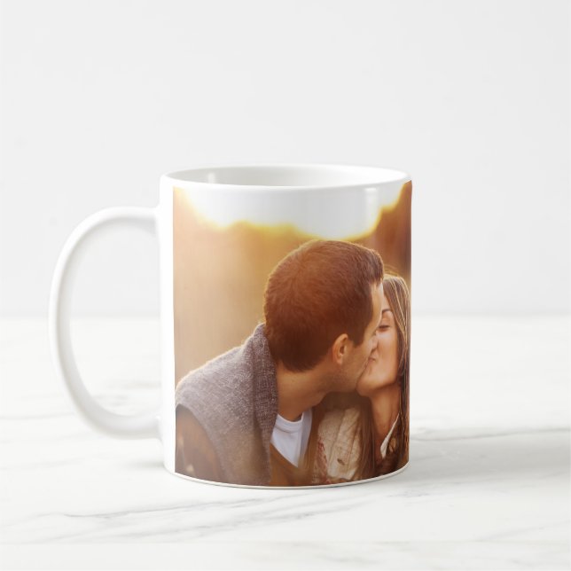 Cute Romantic Couple Kissing Photo Mug (Left)