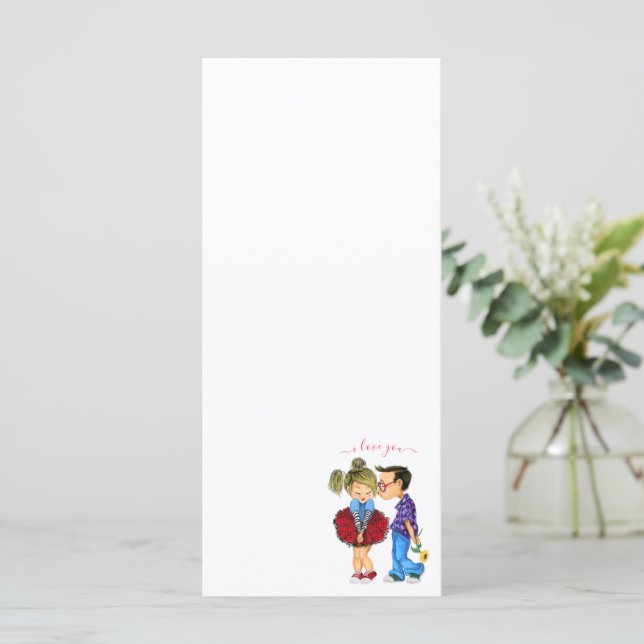 Cute Romantic Couple Love - Kiss - I love You Menu (Standing Front)