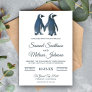 Cute Romantic Couple Penguin Wedding Invitation