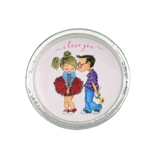 Cute Romantic Couple Ring Gift (Front)