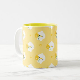 Cute Romantic Duck Two-Tone Coffee Mug