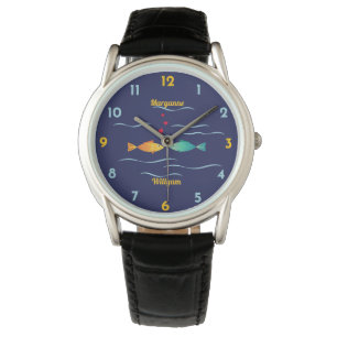 Cute Romantic Fish custom names Watch