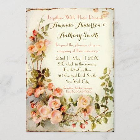 Cute Romantic Floral Wedding Invitation
