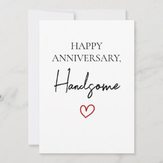 Cute Romantic Happy Anniversary Handsome Holiday Card
