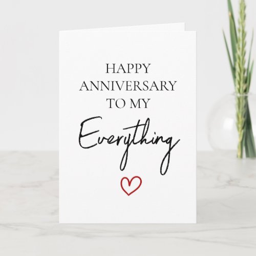 Cute Romantic Happy Anniversary My Love Minimalist Card