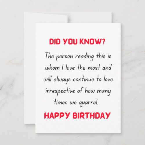 Cute Romantic Happy Birthday Card for Him and Her