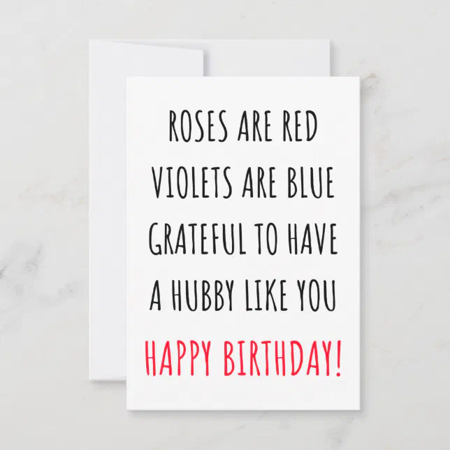 Cute Romantic Happy Birthday Card For Him Husband Zazzle