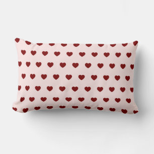 Cute Romantic Heart Pattern Pink Lumbar Pillow